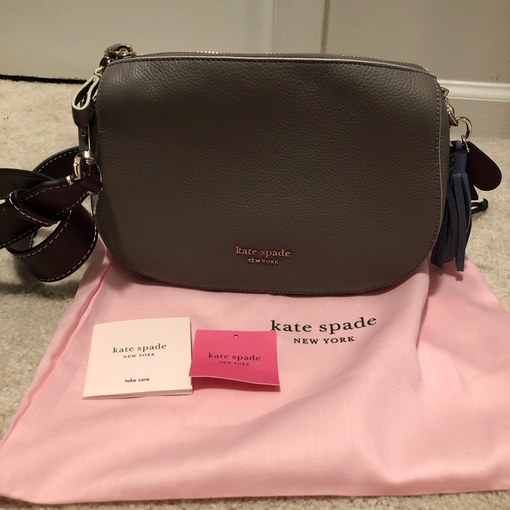 Authentic NWT Kate Spade Gray Medium Crossbody